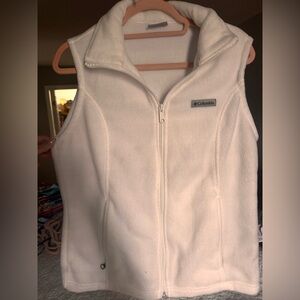 Columbia White Fleece Vest women’s medium